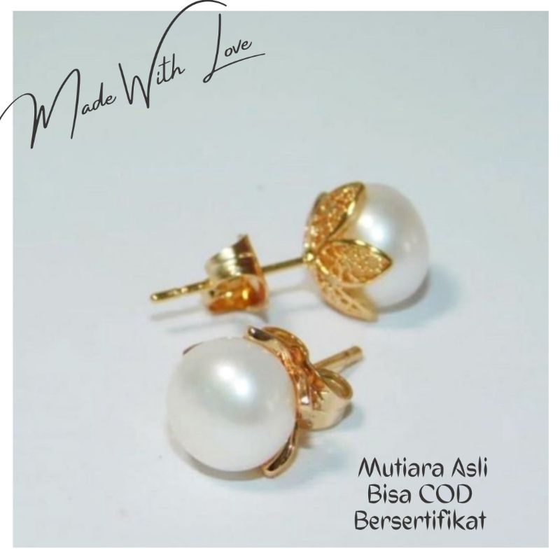 Giwang Mutiara Asli Lombok|Anting Stud|Anting Fashion|Anting model baru|Anting Pesta|Giwang Kendari