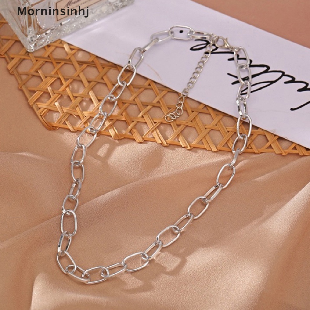 Mornin 2022fashion Kalung Retro Besar Untuk Wanita Twist Warna Emas Chunky Tebal Kunci Choker Rantai Kalung Perhiasan Pesta id