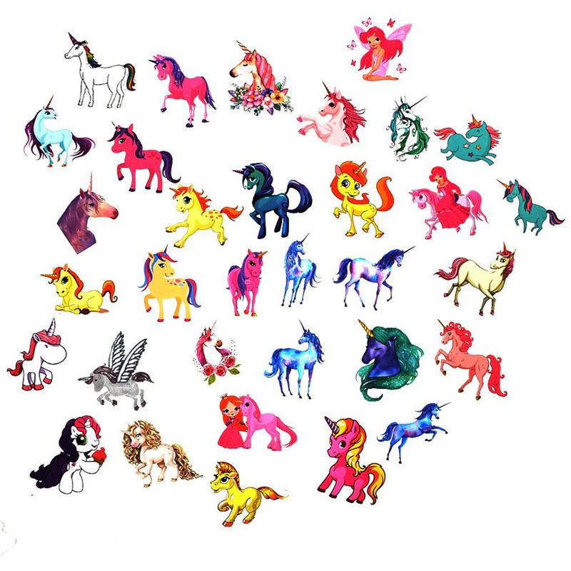 

INDORETAIL | 33 Pcs/set Warna-warni Lucu Unicorn Bentuk Alat Tulis Stiker DIY Dekoratif