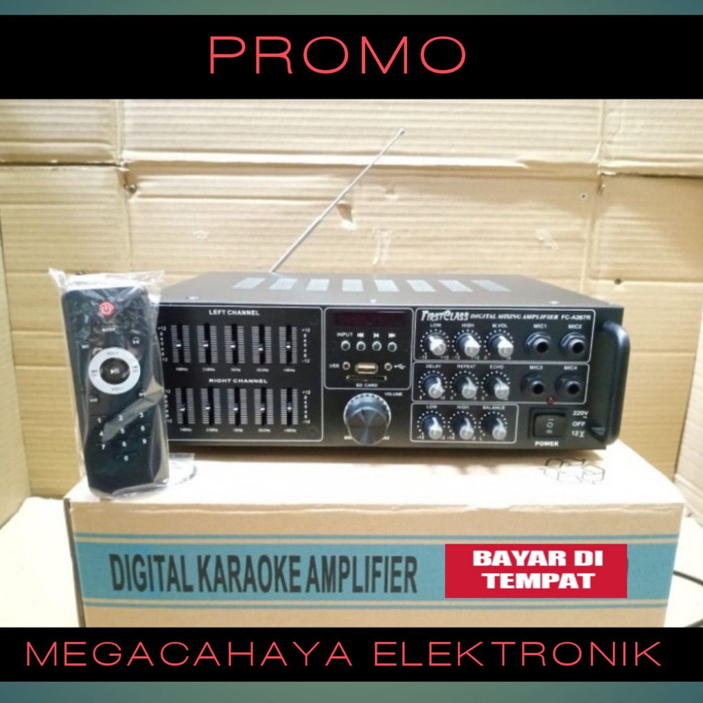 POWER AMPLI MURAH FIRSTCLAS FC A367R  BLUETOOTH AMPLIFIER KARAOKE AUDIO SOUND SYSTEM DIGITAL MUSIK