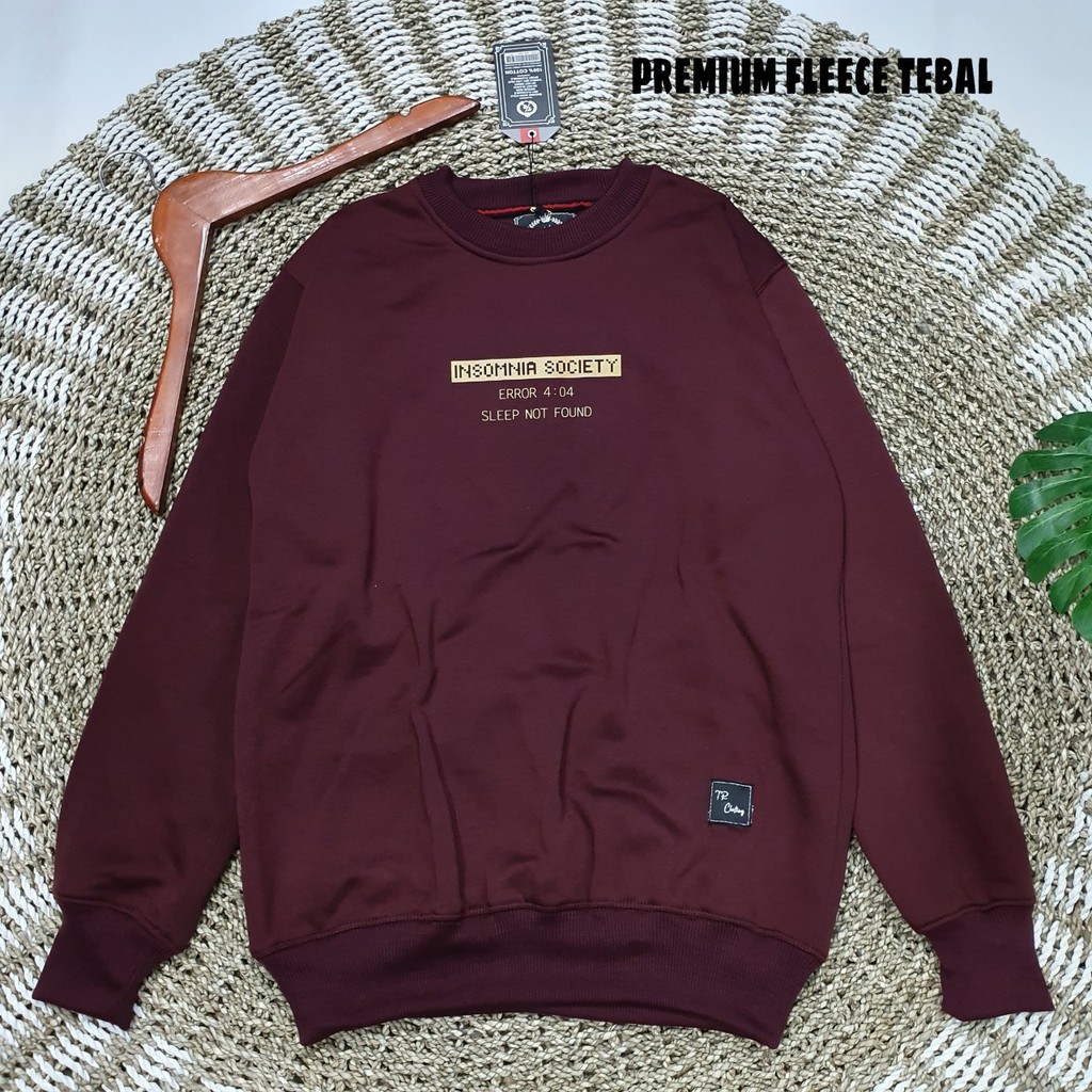 Sweater Oblong Cowok Merah Maroon Crewneck Pria Original Sablon Distro Cowo Brand Lokal Bandung Ori