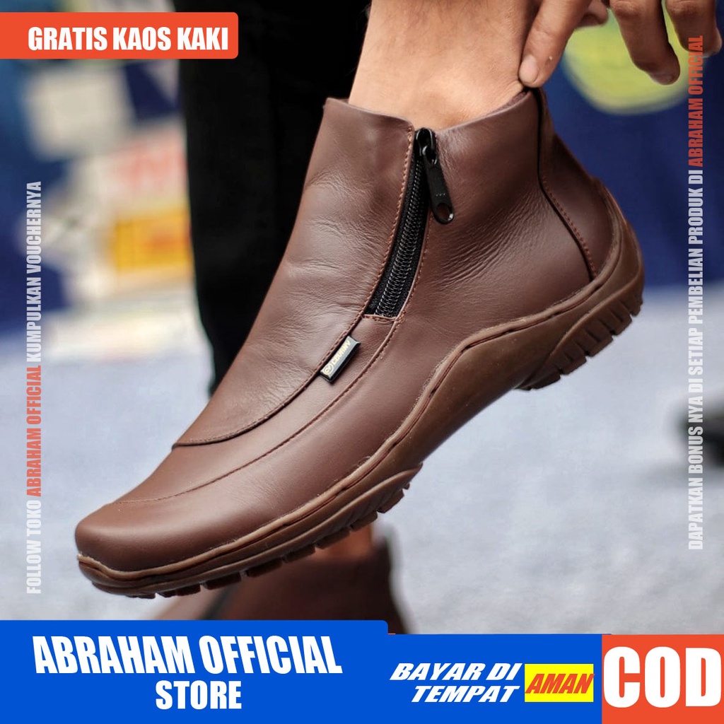 ABRHM X CORA Sepatu Formal Pria Sepatu Pria Casual Kulit Asli Sepatu Casual Sepatu Kasual Cowok / Cowo Oxford Kerja Kantor Kuliah Kondangan Gaya Keren Kekinian Original Murah Terlaris