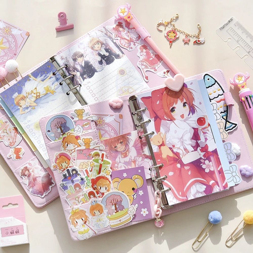 Buku Notebook / Catatan / Agenda / Diary Motif Anime Jepang Sakura Warna Pink Untuk Sekolah