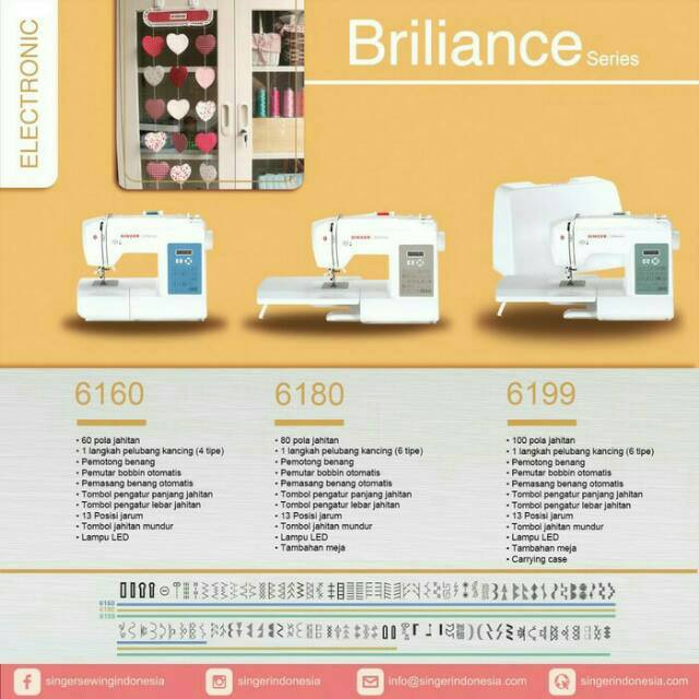 Mesin Jahit Singer 6160 / 6180 /6199 Brilliance