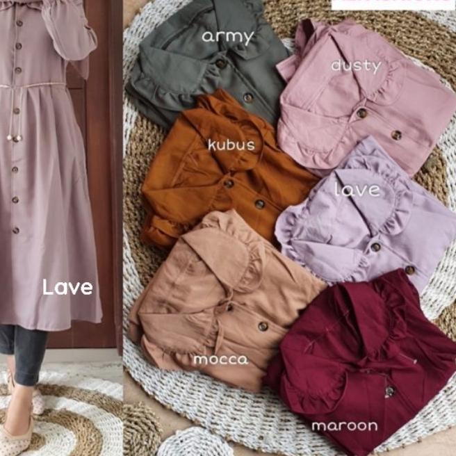 ➹ ORIYA TUNIK - LD100 Tunik Shakila Premium / Kancing Aktif Free Belt Midi Dress / R.7 - 262-6067 ☝