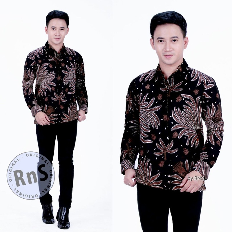 Baju Batik Couple Keluarga Jazzy Modern Pari Iket Hitam