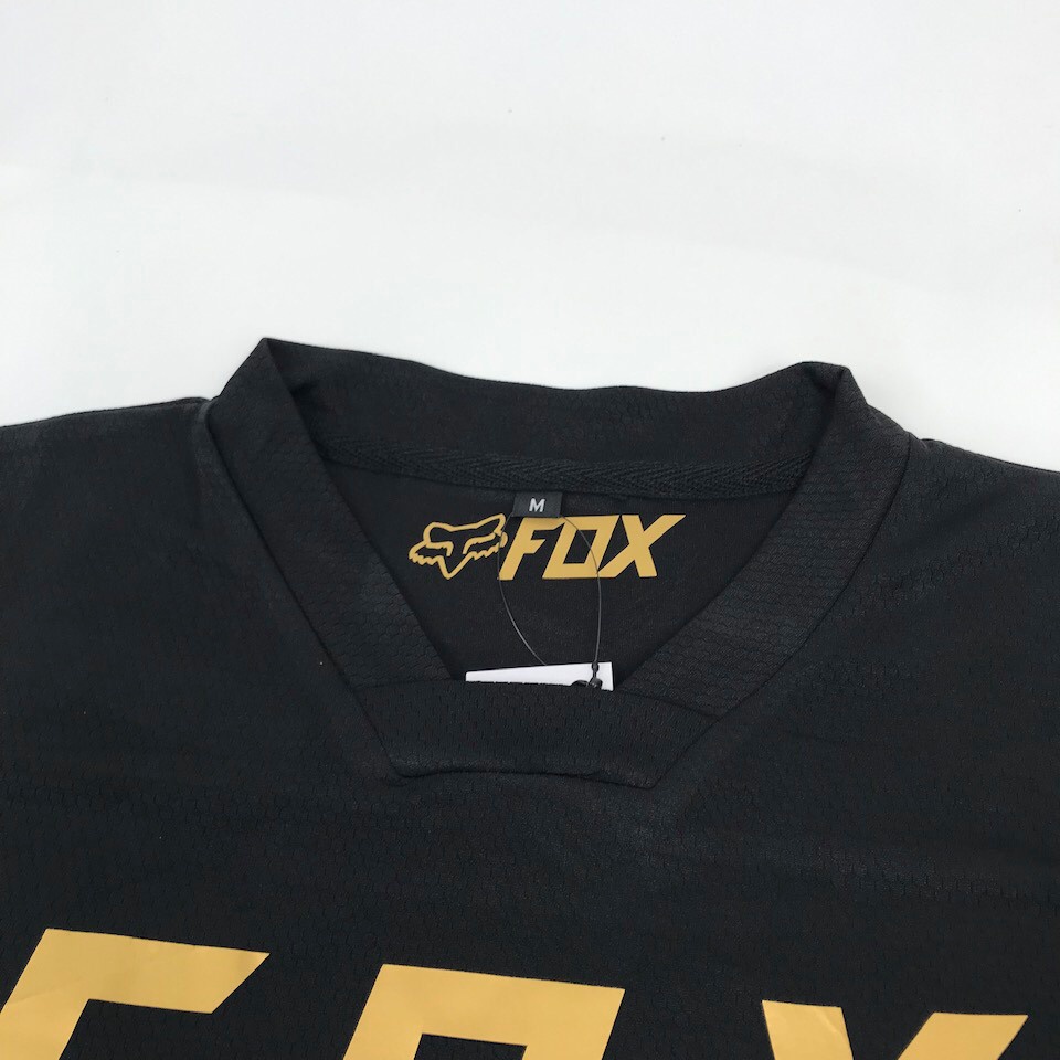 Jersey Sepeda Vneck bahan oktagon JPAO FOX Black Gold