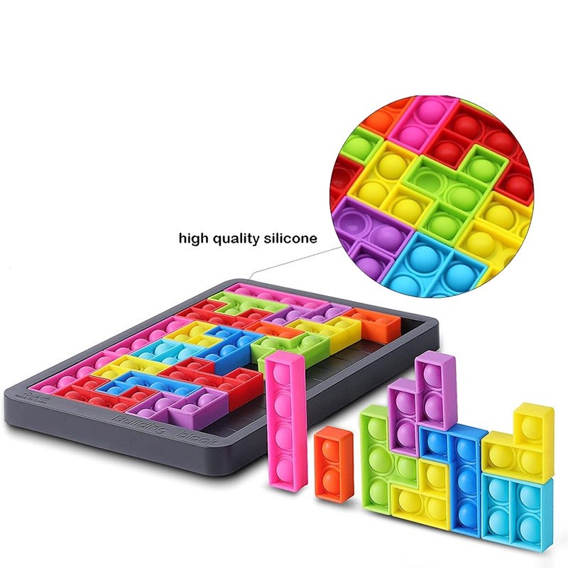 PROMO NEW PUZZLE Mainan Bongkar Pasang Susunan Pereda Stress Anak Pop Its Bubble Games  Building Block Pop Its Silikon / PUZZLE POp ITS Puzzle Warna Warni Anti Stress MU10