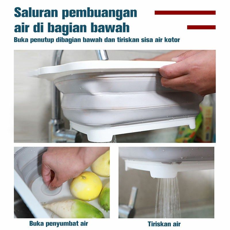 TALENAN SAYUR BUAH TALENAN DAPUR TALENAN MASAK TALENAN LIPAT SERBAGUNA TALENAN BASKOM 3 IN 1 WADAH TALENAN LIPAT KERANJANG BUAH FOLDING BAHAN PLASTIK CUTTING BOARD TALENAN PLASTIK BESAR TEBAL BASKOM WADAH CUCIAN MULTIFUNGSI TALENAN SET PLASTIK BUAH SAYUR