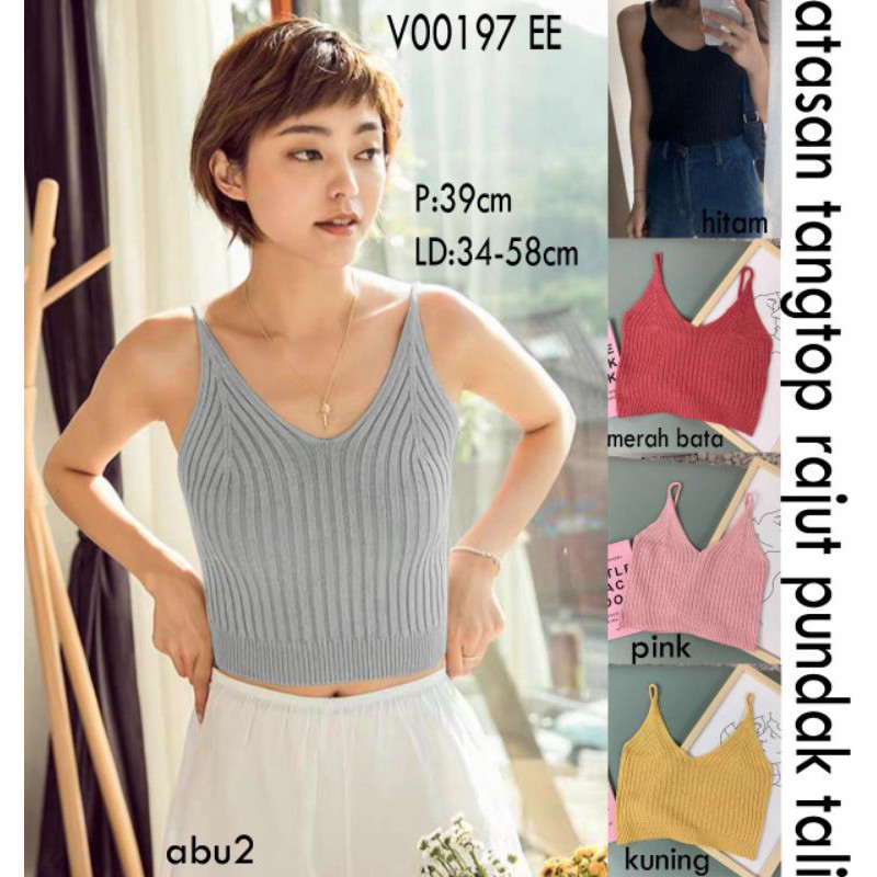 baju sexy atasan crop rajut