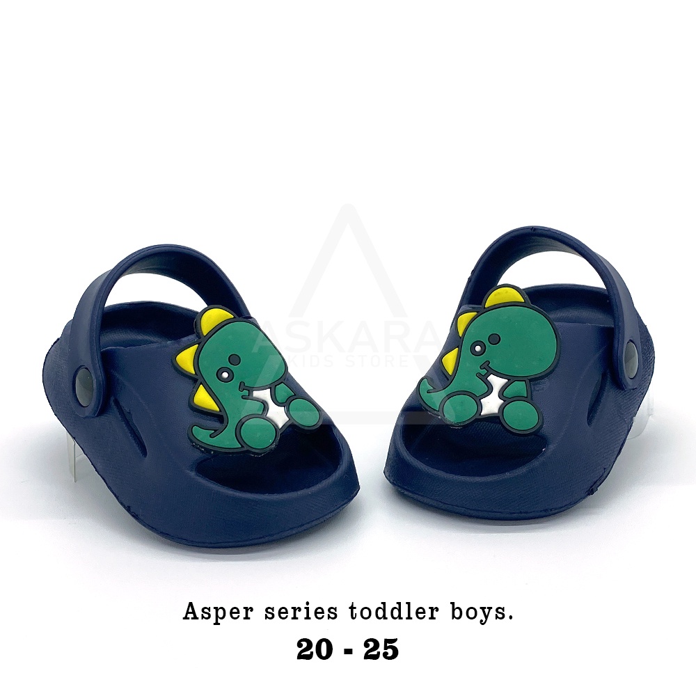 Sandal Anak Laki-laki Selop Tali Belakang Model Karakter Dino Lucu NEW