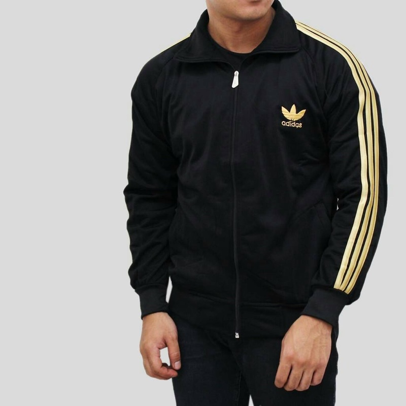 Hitam List Gold Jaket Adidas Jaket Firebird Jaket Tracktop Jaket Pria