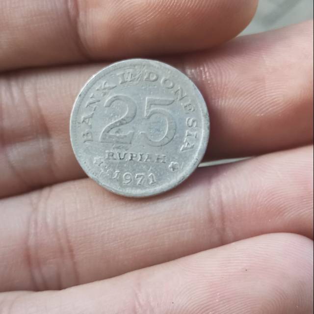 Uang Koin 25 Rupiah Tahun 1971 Burung Kasuari WYSWYG