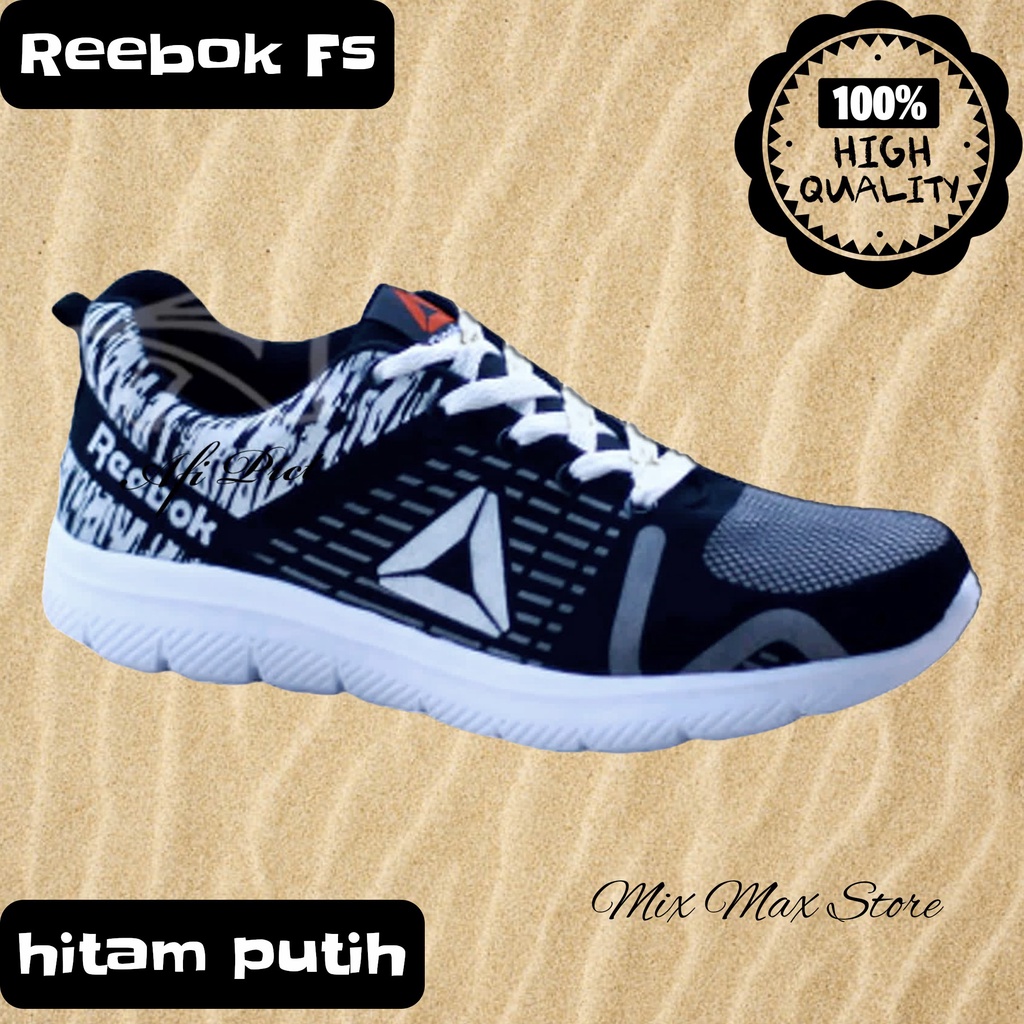 Sepatu sneaker sport hitam Rbk_fs original import running sport