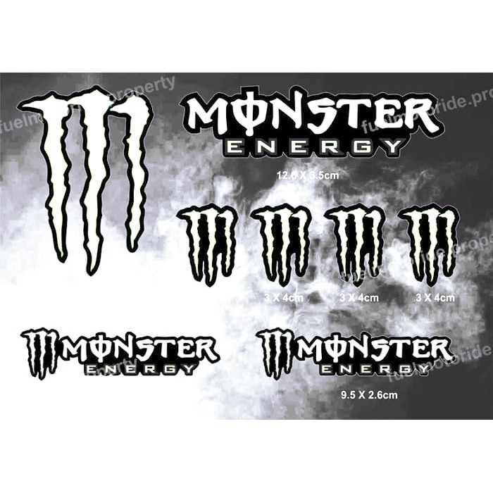 Sticker Monster Energy Set utk custom Helm Motor ARAI SHOEI CBR NINJA