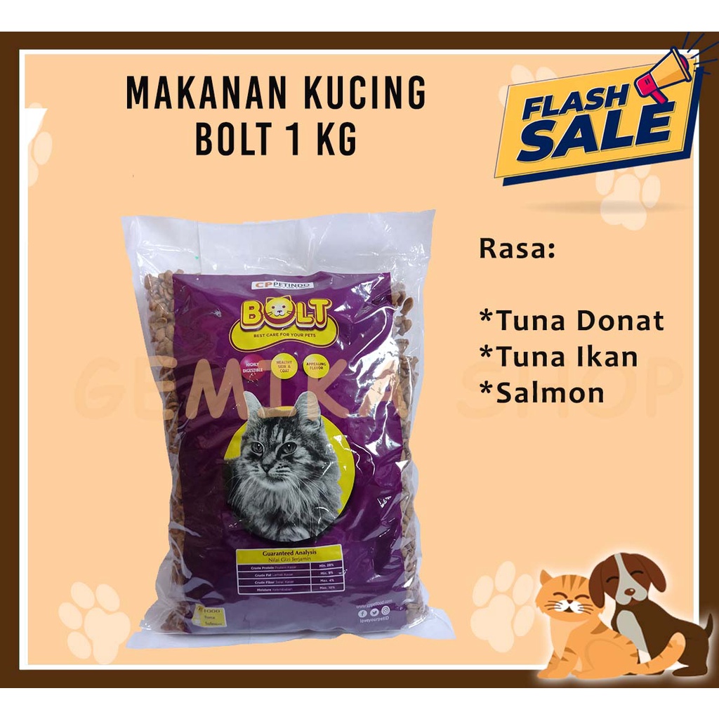 Makanan Kucing Bolt 1kg Repack