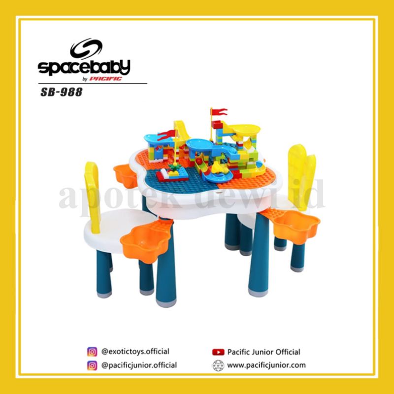 Spacebaby set kursi meja lego - Multifunsional 6in1 Lego SB 988