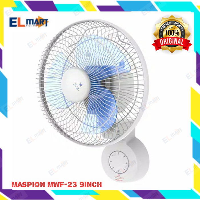 Kipas Angin Dinding Tembok 9 Inch Maspion Wall Fan MWF-23  MWF 23 MWF23 Low Watt Tali Tarik