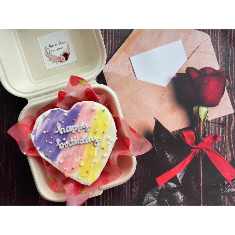 Jual Korean Bento Cake Love / Kue Ulang Tahun bentuk Hati / Kue Mini