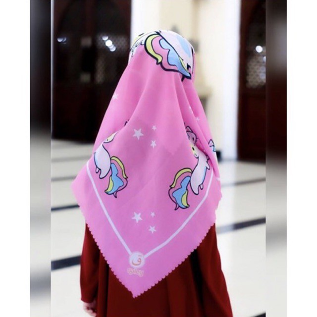 VOAL PRINTING ANAK MOTIF UNICAT KUCING / HIJAB ANAK LUCU / JILBAB ANAK KARAKTER