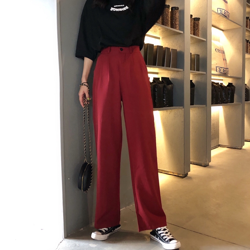  Celana  Panjang Wanita High Waist Wide  Leg  Pants  Casual 