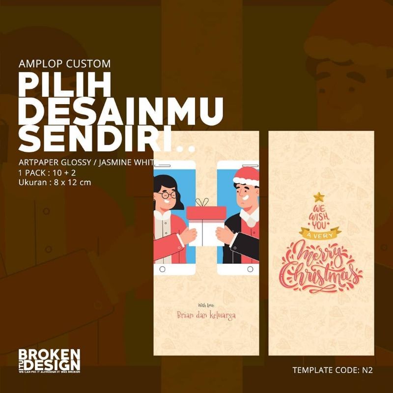 Amplop Custom Natal / Angpau Natal seri N002