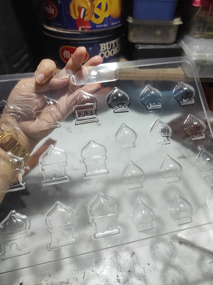 Mk-0159 Cetakan Coklat Cetakan Mika Idul Fitri Kubah Masjid