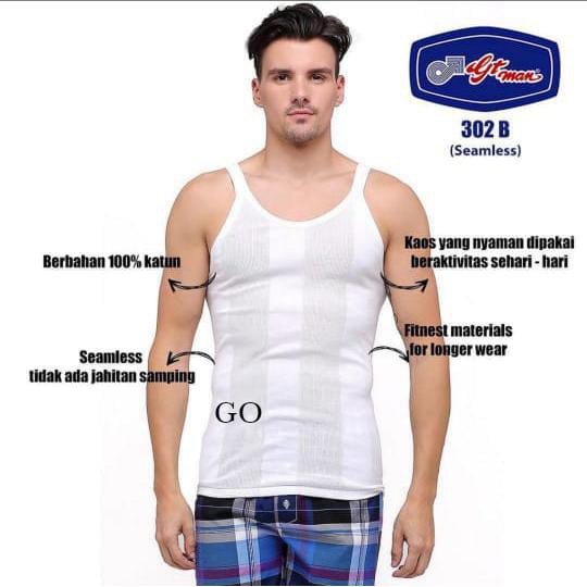 sogo  SINGLET GT MAN 302 Kaos Dalam Katun Dewasa Pakaian Dalam Laki Dewasa Tanpa Lengan Terlaris