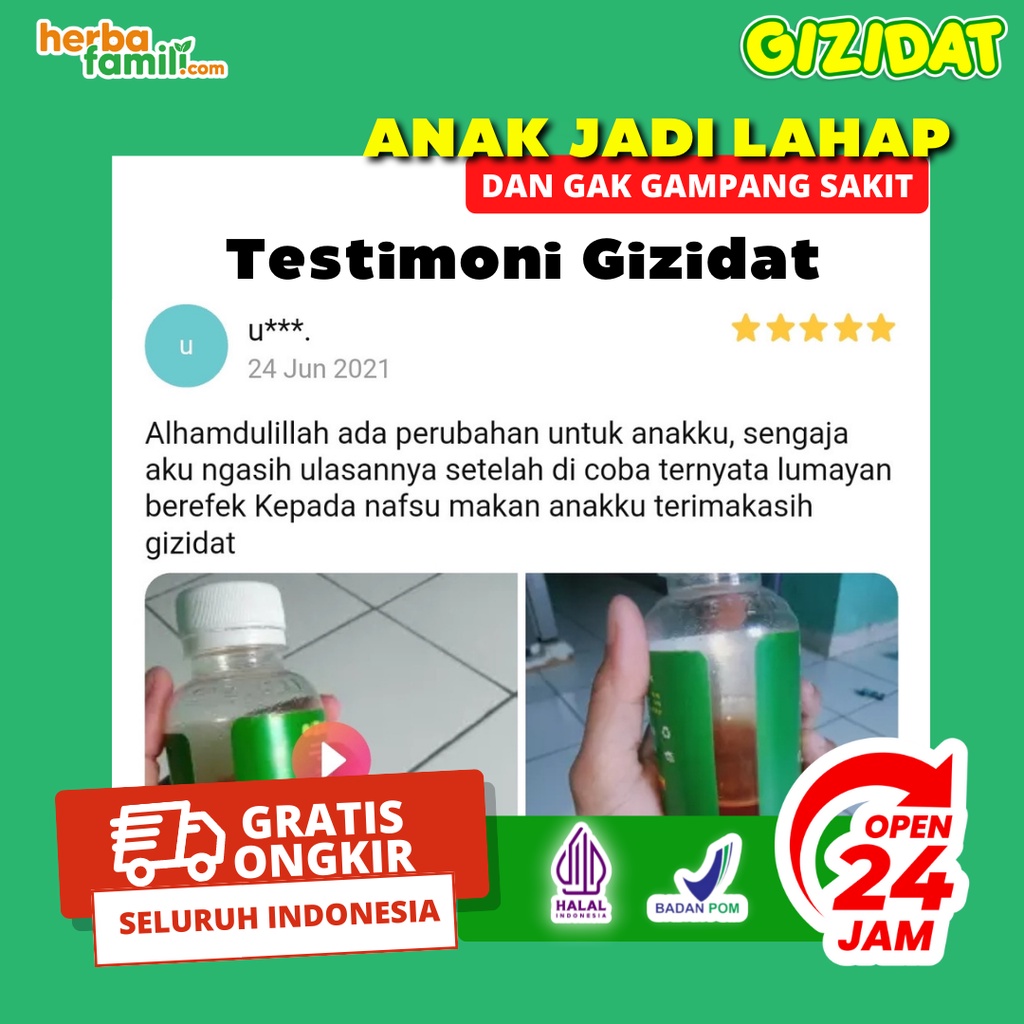 GIZIDAT 100% ORIGINAL | Vitamin Anak/Bayi Nafsu Makan Ori Official Store Asli Penambah Nafsu Makan Anak GIZIDAT