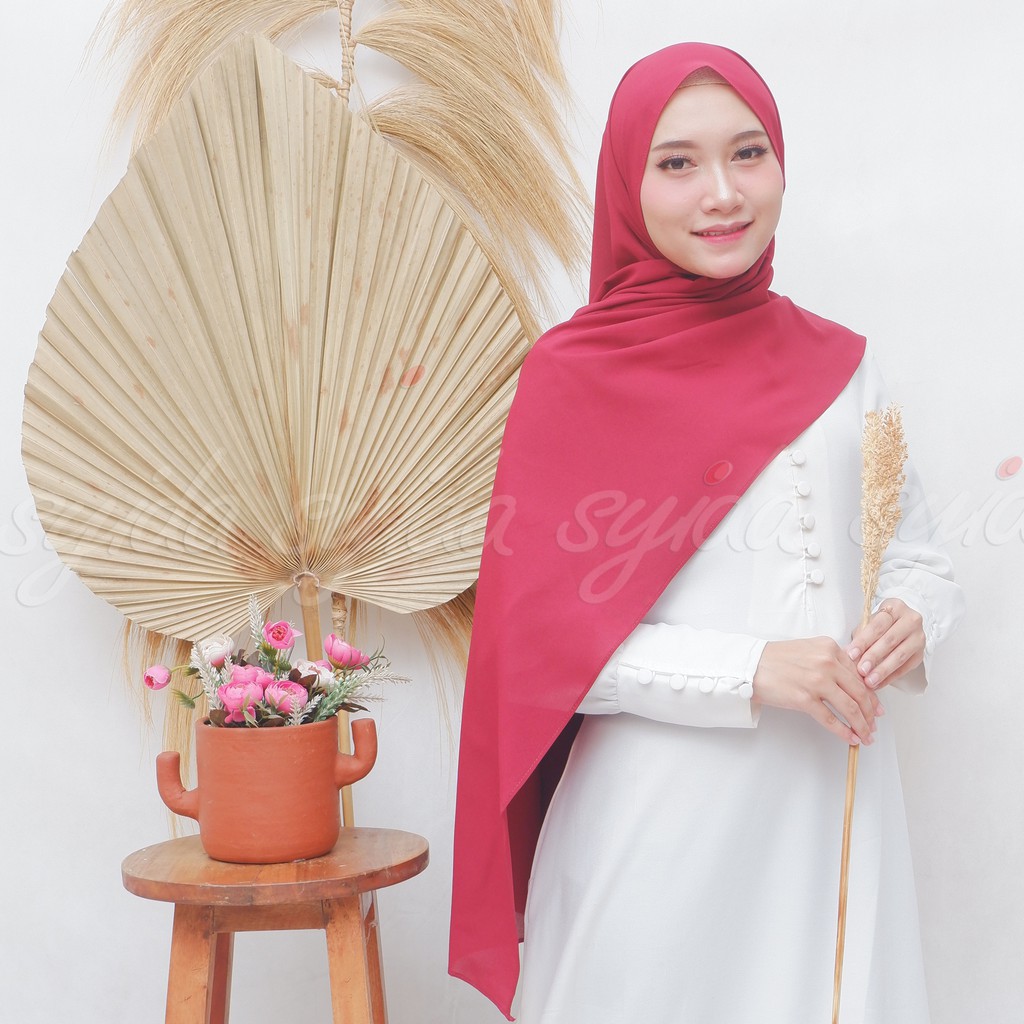 HIJAB PASHMINA DIAMOND 170x75 cm. / JAHIT TEPI RAPIH/ PASHMINA GEORGET / PASHMINA SABYAN