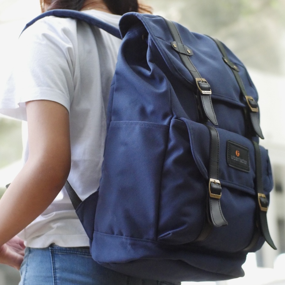 MIX UP NAVY |ManNeedMe x URBAN| Tas Ransel Pria Wanita Tas Backpack ORIGINAL