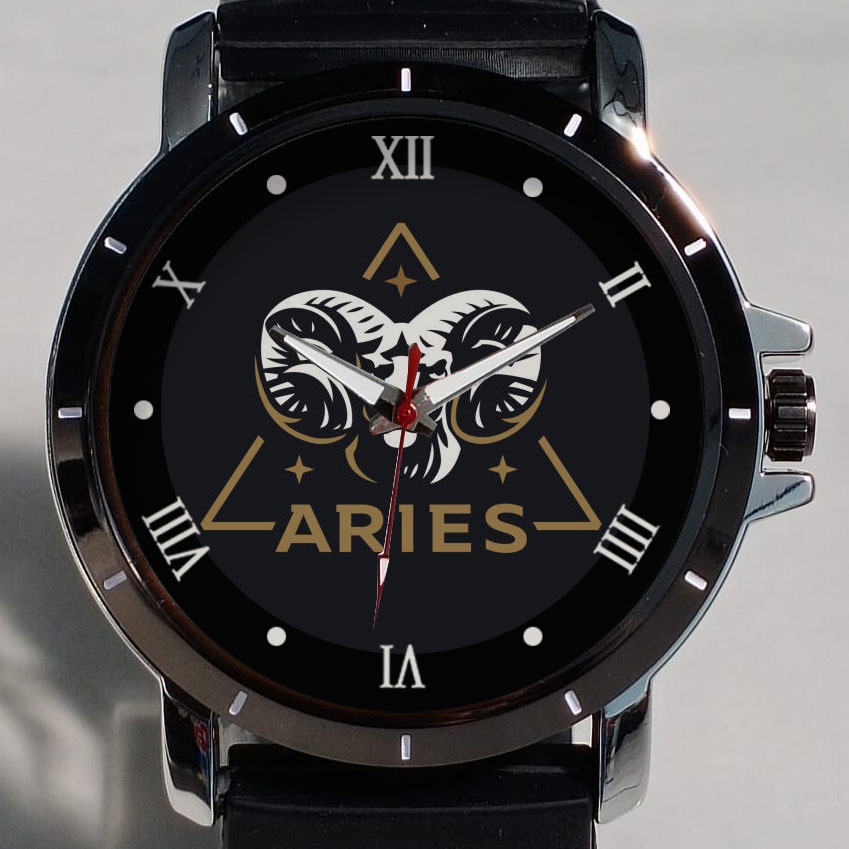 Jam Tangan Pria Aries Zodiac Horoscope Ramalan Bintang Custom