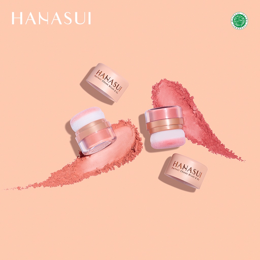 Hanasui Perfect Cheek Blush &amp; Go Powder - Blush On Powder by Hanasui - BPOM Hanasui Cheek Pink Peach Powder