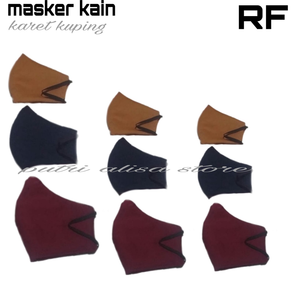 12 PCS MASKER KAIN POLOS WARNA TALI KARET KUPING/MASKER MULUT/MASKER MOTOR BAHAN KAIN CEWEK-COWOK/RE