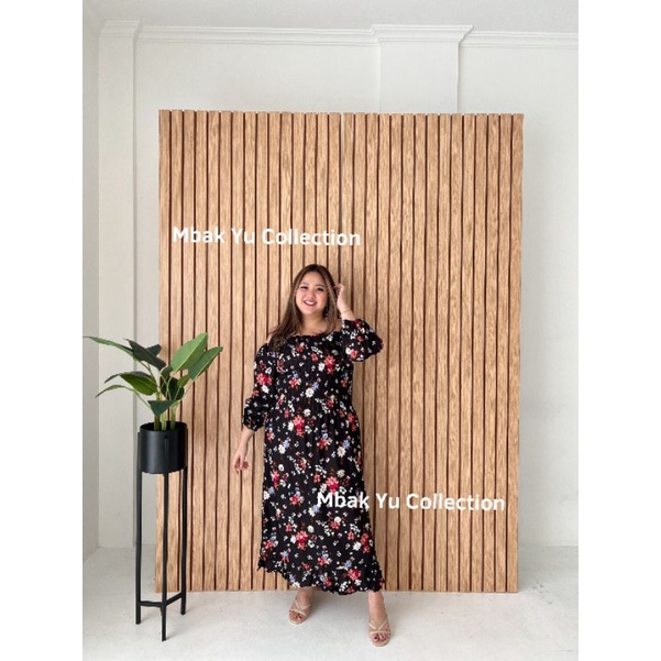 DASTER Jumbo panjang Kekinian Baju Rumahan Rayon BIG SIZE Dress cantik LD BESAR