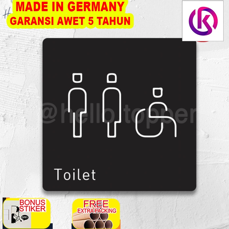 

Promo Sign Akrilik Toilet Printed | Sign Board Akrilik | Sign UV Print - Hitam 10x10