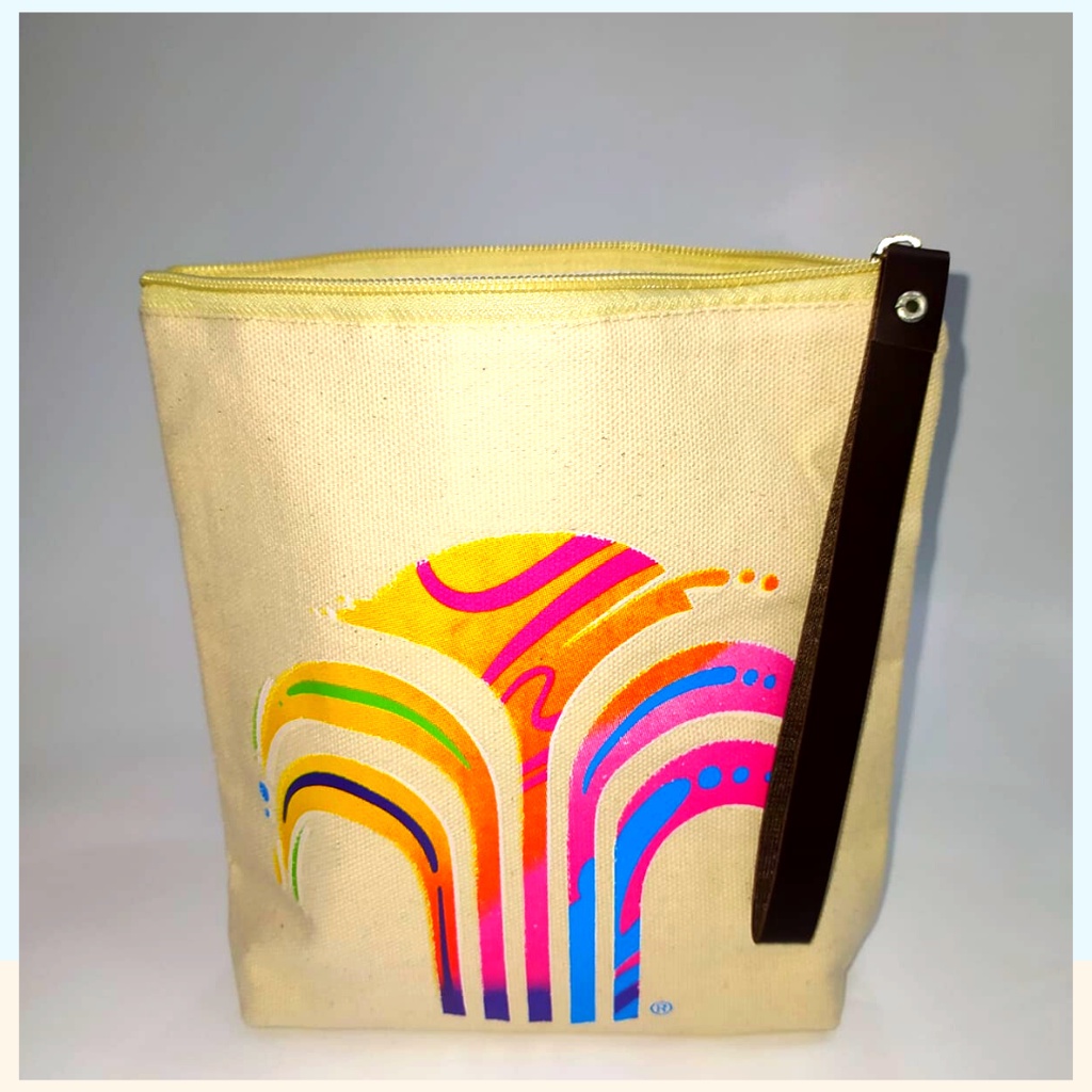Pouch Kanvas Twill Motif Tebal Sedang Serbaguna Souvenir Murah