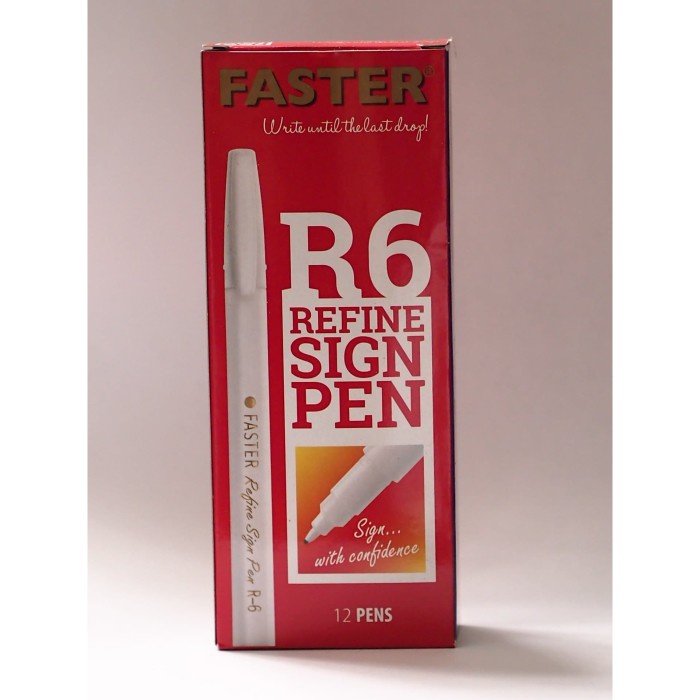 

NEW Faster R6 Refine Sign Pen isi 12 pcs-Black