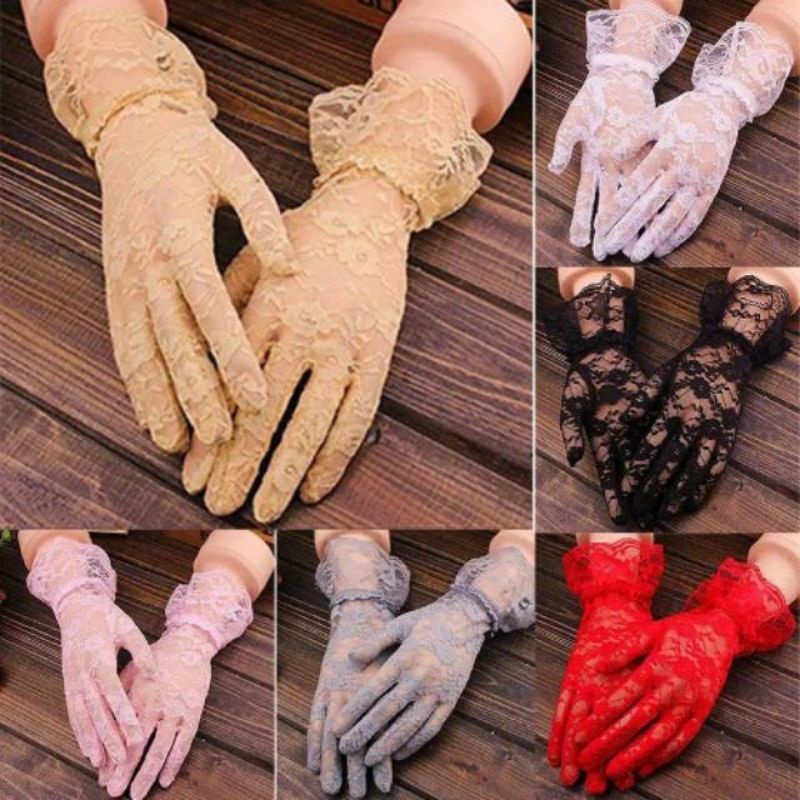 Sarung tangan pengantin/sarung tangan pengantin renda brokat bridal wedding gloves