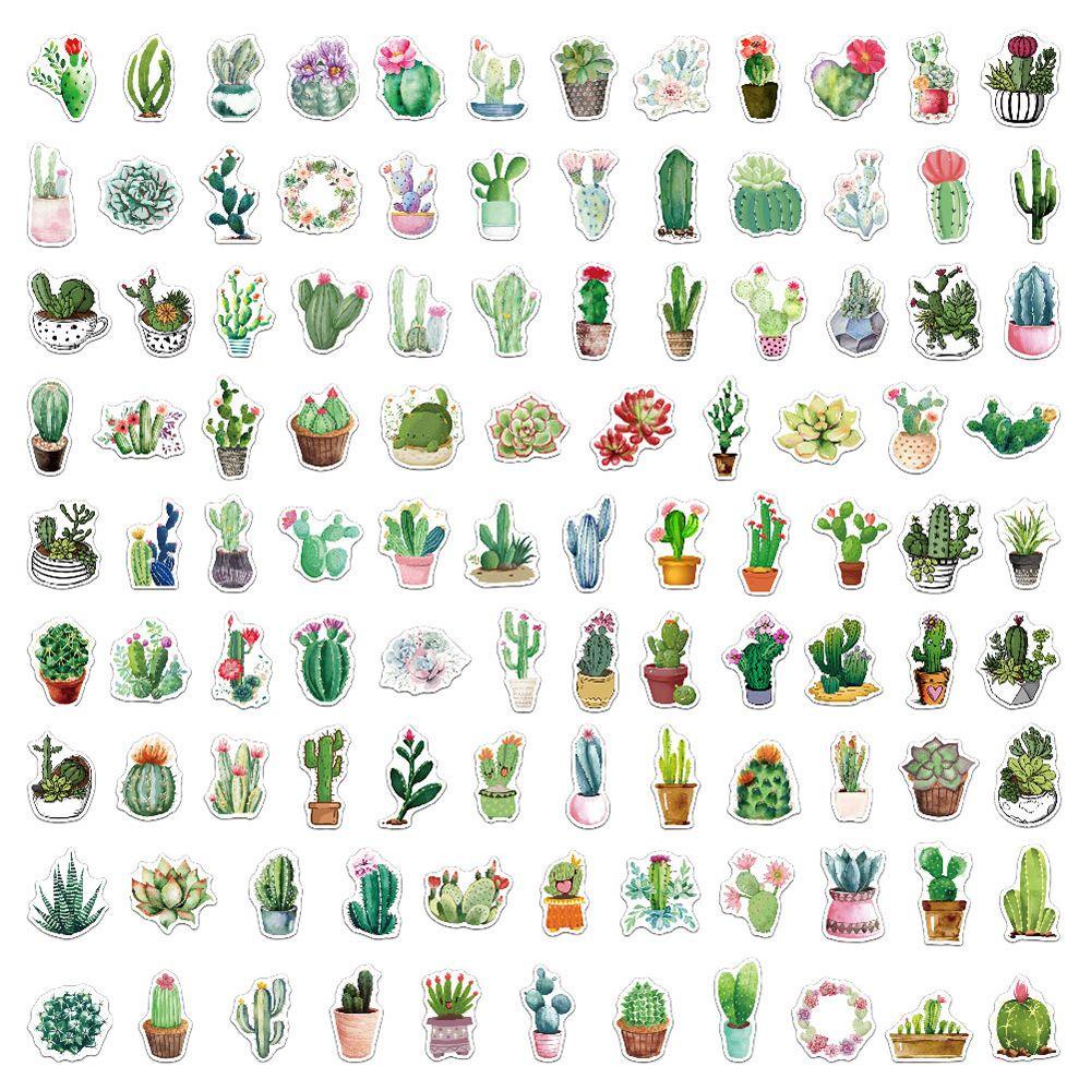 Nanas50 /55/60/100PCS Bunga Cantik Stiker Koper Ornamen Mekar Warna-Warni Scrapbooking Dekorasi Bunga Daun