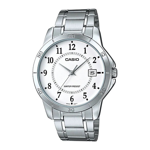 Casio Original MTP-V004D-1B 1B2 2B 7B 7B2  Jam Tangan Analog Pria Stainless Rantai