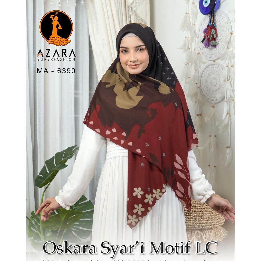 [ PART 1 ] AZARA OSKARA SYAR'I LC, BAHAN VOAL PREMIUM IMPORT, UKURAN 130X130 CM, HIJAB SEGI EMPAT SYAR'I MOTIF