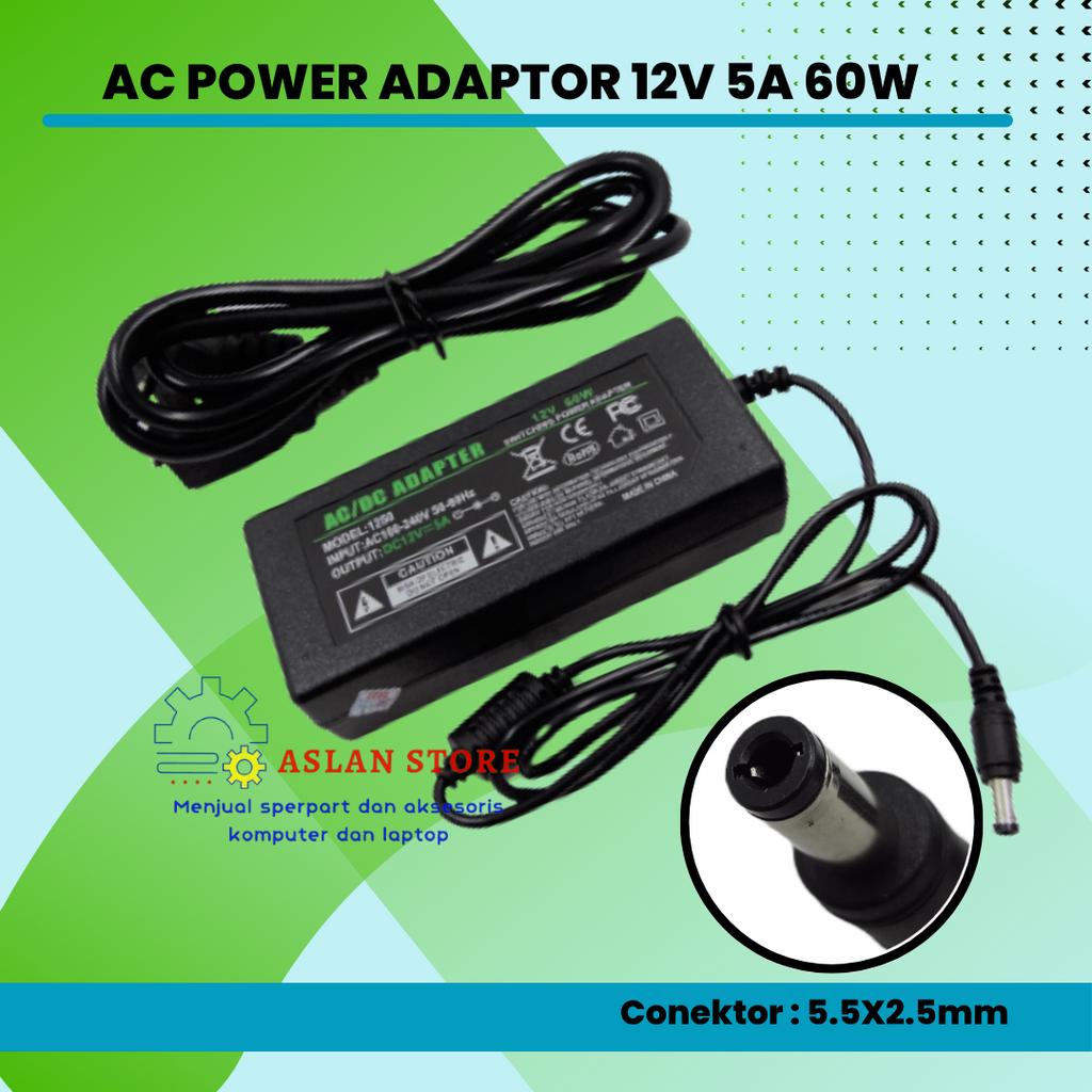 ADAPTOR 12V 5A murah 12 volt 5 Ampere AC / DC ADAPTER Power Supply