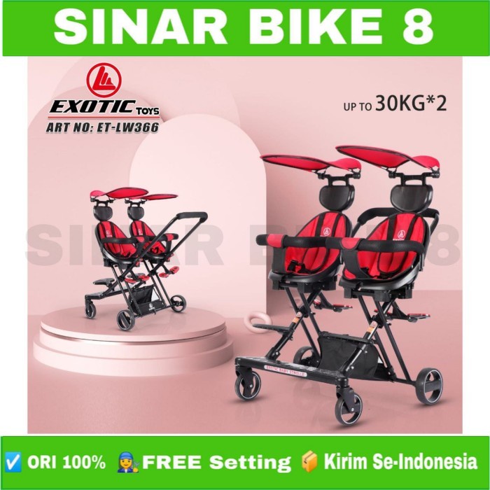 Magic Stroller Baby EXOTIC ET LW 366 Twins Kanopi Untuk Bayi Kembar