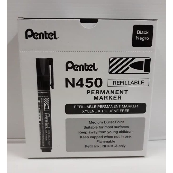 

Spidol Pentel Permanent Marker N450 - Hitam (Pack 12 Pcs) promo