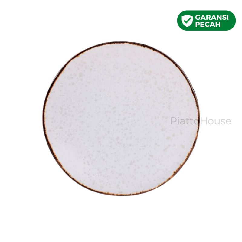 PIRING MAKAN KERAMIK MURAH / SALAD PLATE RUSTIC ukuran 21cm-Polaris