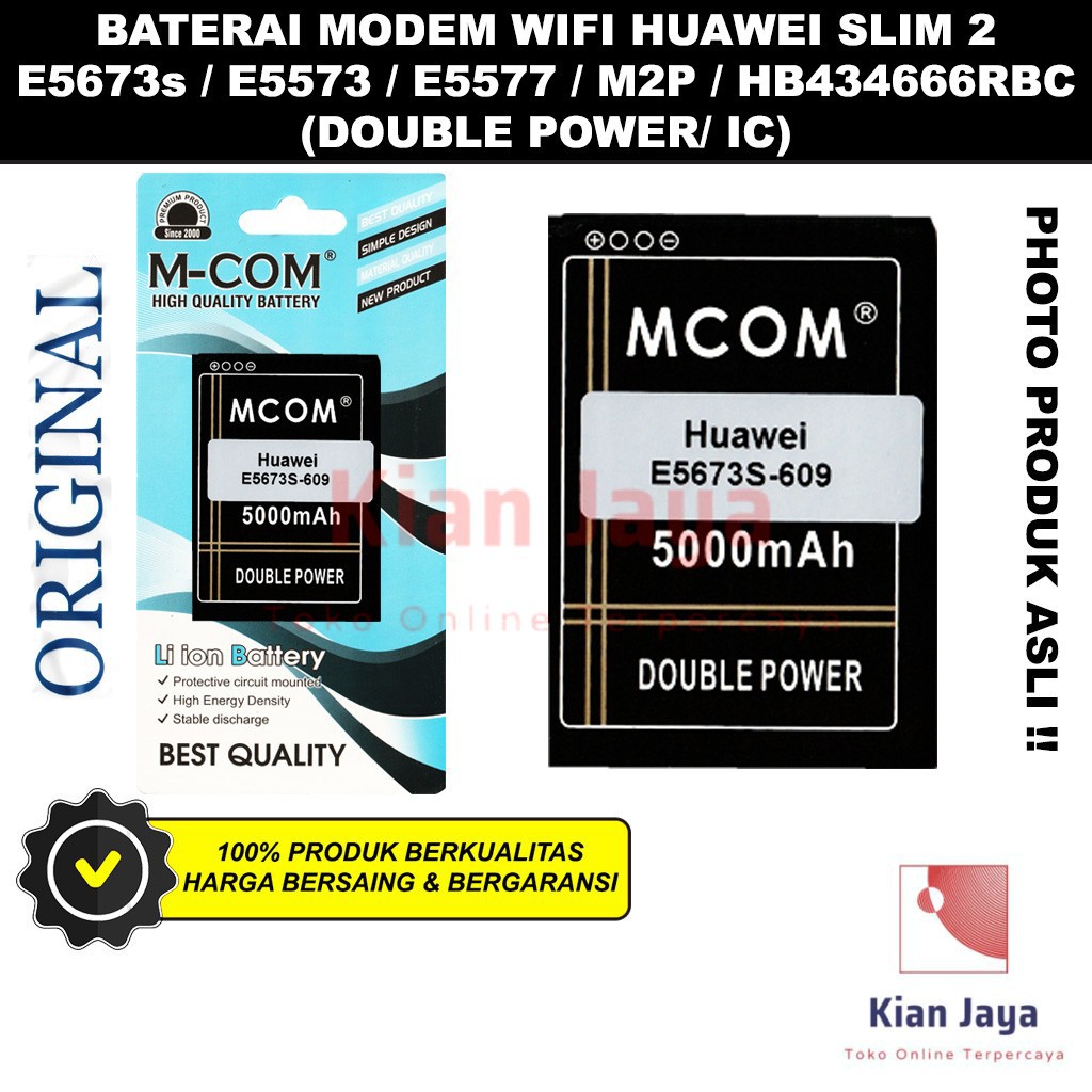 MCOM Baterai Modem Bolt Slim 2 Andromax M2P Huawei Mifi Wifi E5577 HB434666RBC Batre Double Power