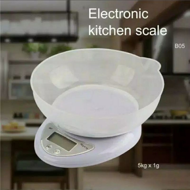 Timbangan Dapur Digital B05 Kitchen Scale Mangkok Kue 5 Kg Electronic