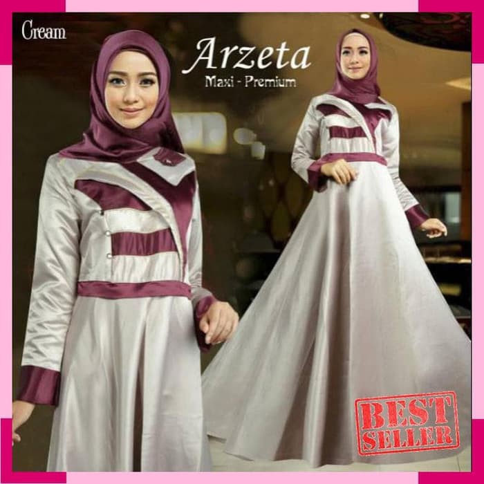 New Arrival   Arzeta cream gamis muslim cantik