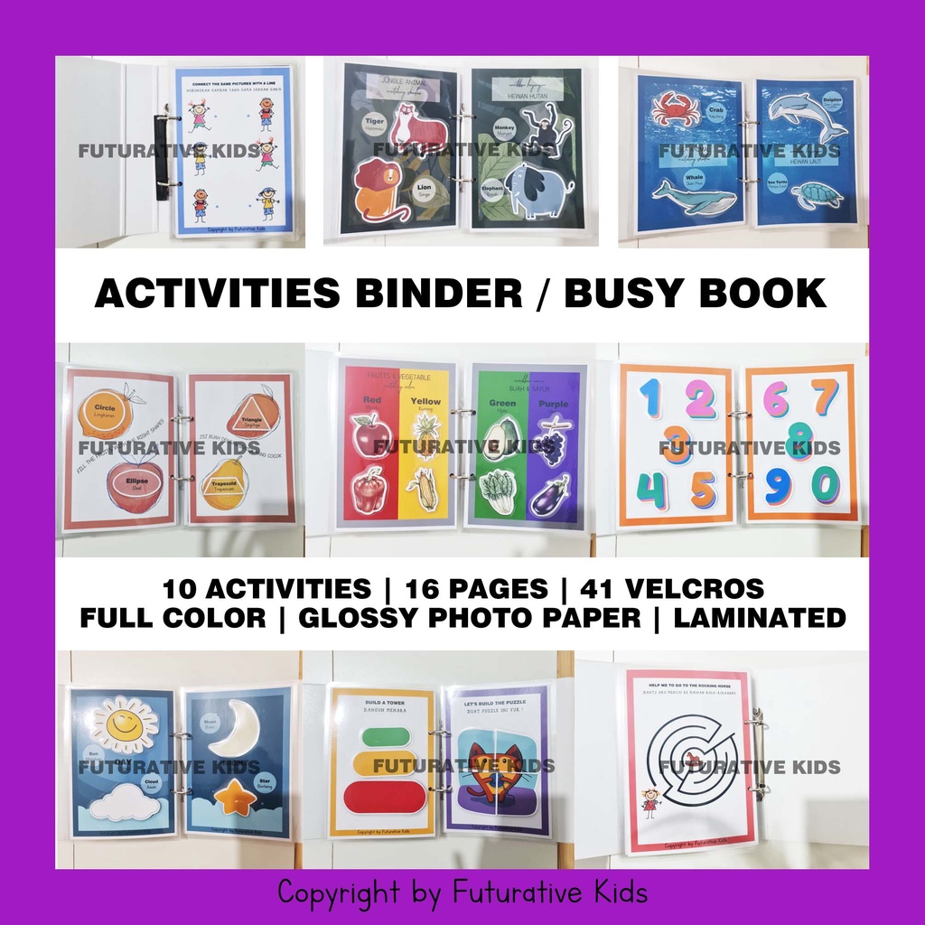 

[READY STOCK] Activities Binder/Busy Book Indonesian-English Toddler Basic Vol. 1 A5